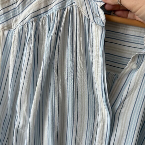 a.n.a. Sleeveless Regular Fit Button-Down Striped Shirt Size L - Picture 5 of 9